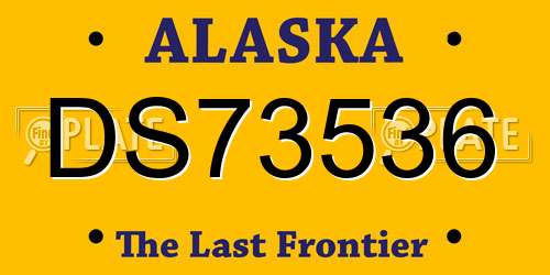 DS73536 Alaska License Plate