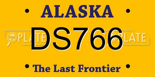 DS766 Alaska License Plate