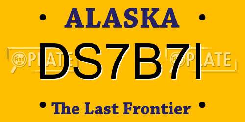 DS7B7I Alaska License Plate