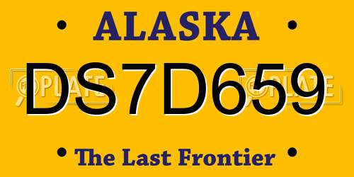 DS7D659 Alaska License Plate