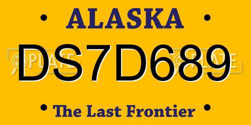 DS7D689 Alaska License Plate
