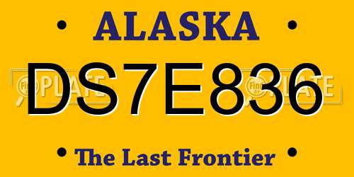 DS7E836 Alaska License Plate