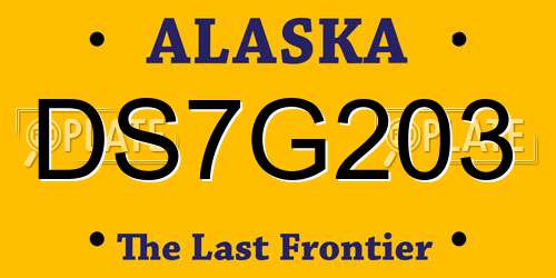 DS7G203 Alaska License Plate