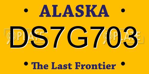 DS7G703 Alaska License Plate