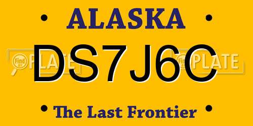 DS7J6C Alaska License Plate