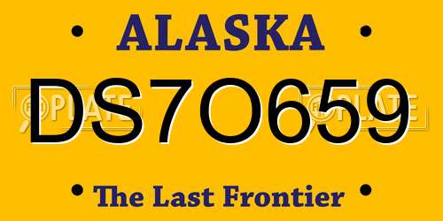 DS7O659 Alaska License Plate