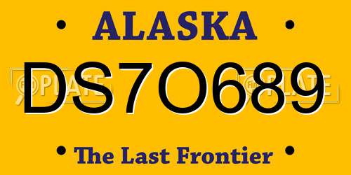 DS7O689 Alaska License Plate