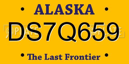 DS7Q659 Alaska License Plate