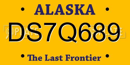DS7Q689 Alaska License Plate