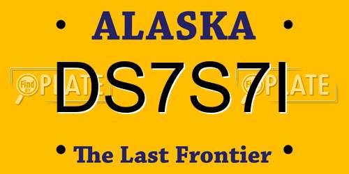 DS7S7I Alaska License Plate