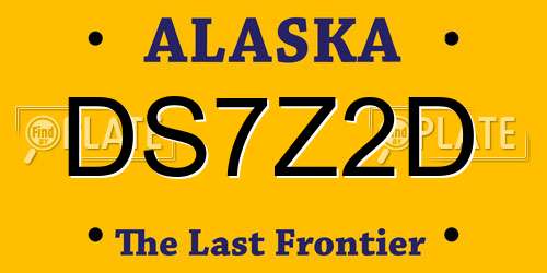 DS7Z2D Alaska License Plate