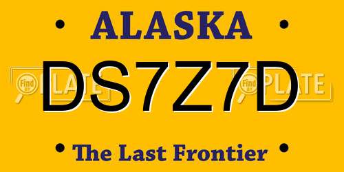 DS7Z7D Alaska License Plate