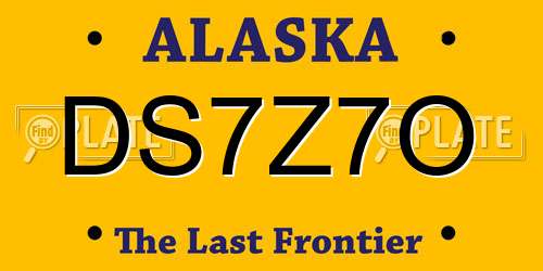 DS7Z7O Alaska License Plate