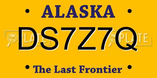 DS7Z7Q Alaska License Plate