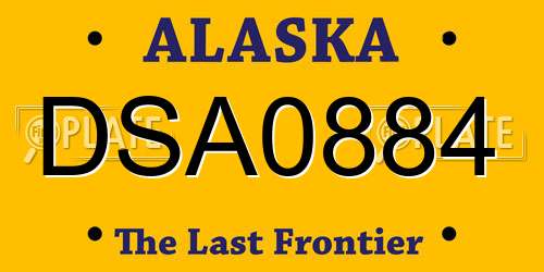 DSA0884 Alaska License Plate
