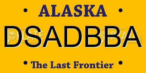 DSADBBA Alaska License Plate
