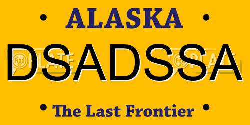 DSADSSA Alaska License Plate