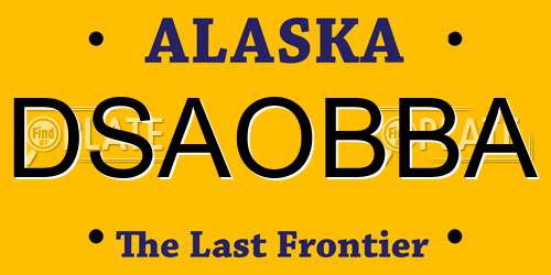 DSAOBBA Alaska License Plate