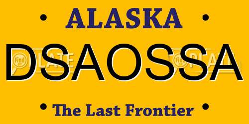 DSAOSSA Alaska License Plate