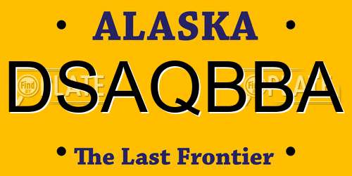 DSAQBBA Alaska License Plate