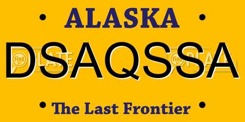 DSAQSSA Alaska License Plate