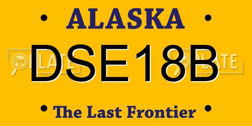 DSE18B Alaska License Plate