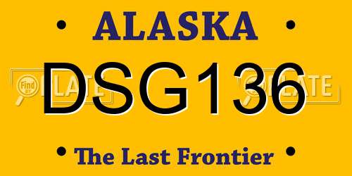 DSG136 Alaska License Plate