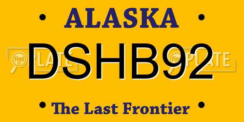 DSHB92 Alaska License Plate