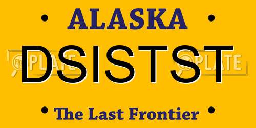 DSISTST Alaska License Plate