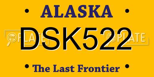DSK522 Alaska License Plate