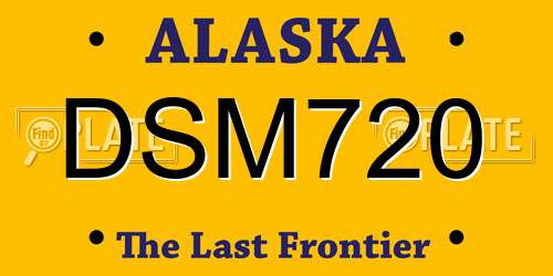 DSM720 Alaska License Plate