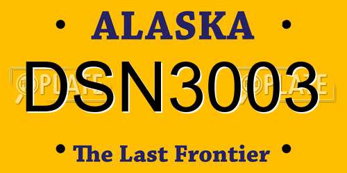 DSN3003 Alaska License Plate