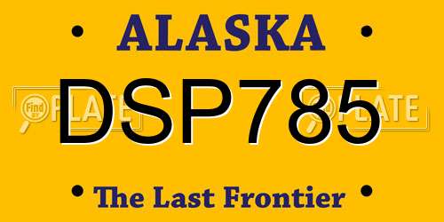 DSP785 Alaska License Plate