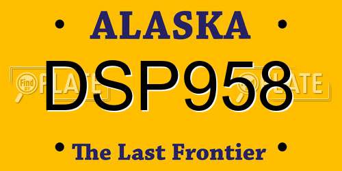 DSP958 Alaska License Plate