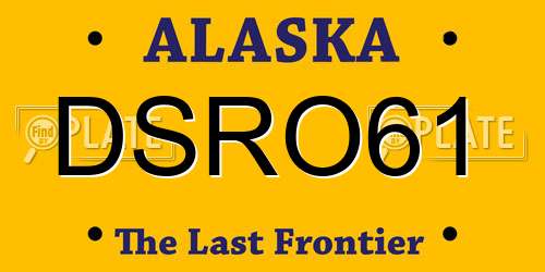 DSRO61 Alaska License Plate