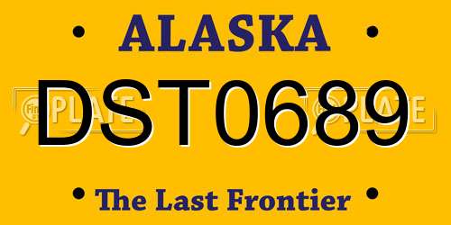 DST0689 Alaska License Plate