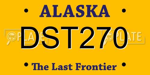 DST270 Alaska License Plate