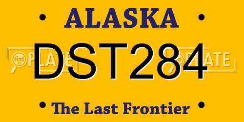 DST284 Alaska License Plate