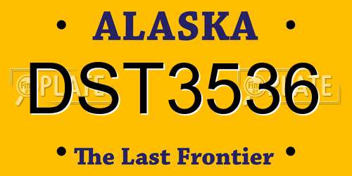 DST3536 Alaska License Plate