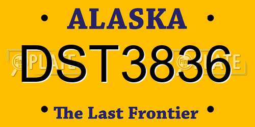 DST3836 Alaska License Plate