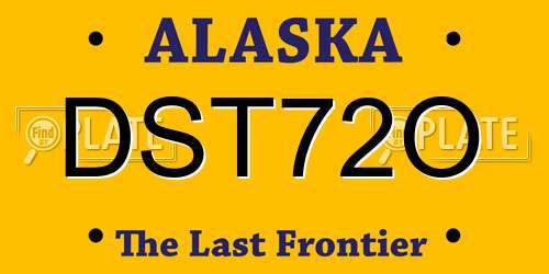 DST72O Alaska License Plate