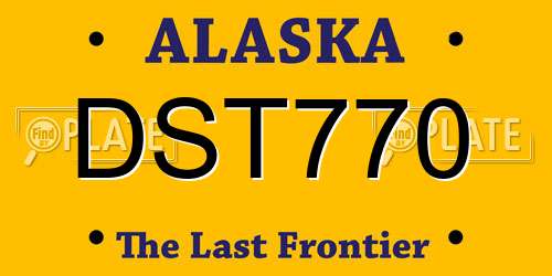 DST770 Alaska License Plate