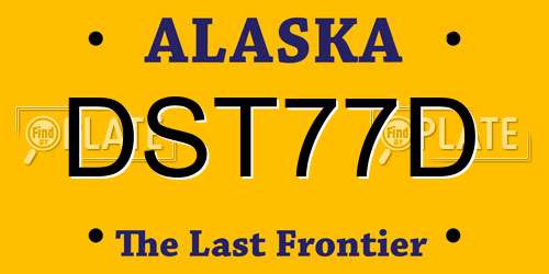 DST77D Alaska License Plate