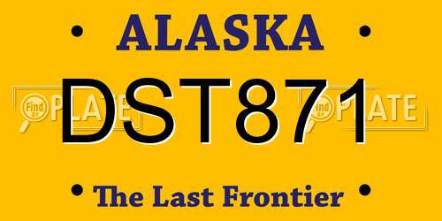 DST871 Alaska License Plate