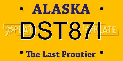 DST87I Alaska License Plate