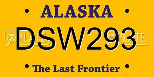 DSW293 Alaska License Plate