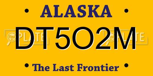 DT5O2M Alaska License Plate