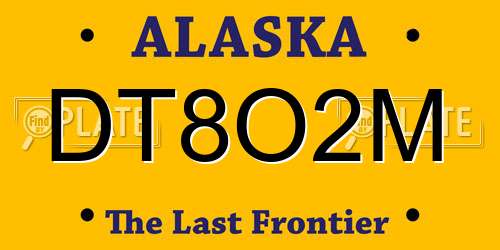 DT8O2M Alaska License Plate