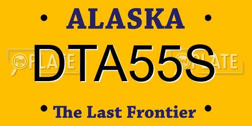 DTA55S Alaska License Plate