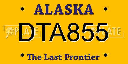 DTA855 Alaska License Plate